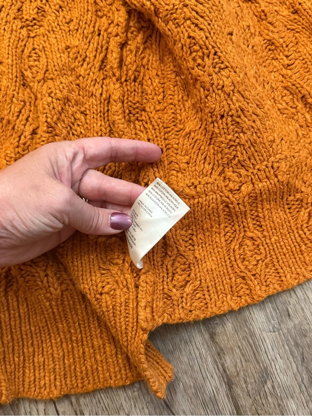 Free People • Burnt Orange Montana Cable Knit Cardigan